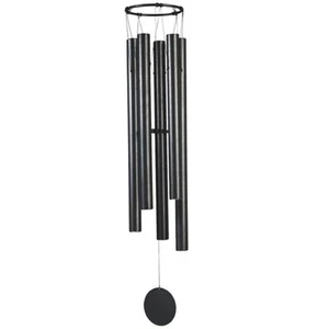Q-Max 50" Long Black Metal Traditional Wind Chime with Black - Picture 1 of 1