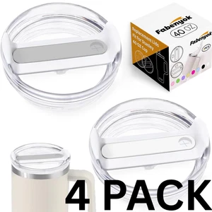 4 PACK - 40 OZ Tumbler Lid Replacement Fit for Stanley Cup, White & White Frost - Picture 1 of 7