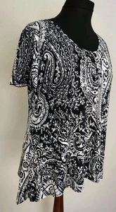 Arista Collection Ladies Black And White Scoop Neck Sequinned Top Size 18/20 - Picture 1 of 18