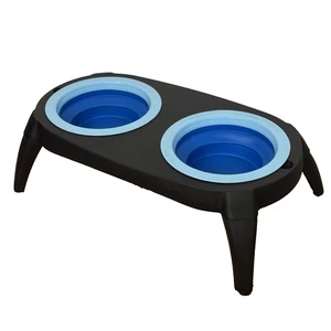 Hundenapf Faltbar - Doppel Futter Wasser Napf Klappbar Reisen Urlaub Hund Katze✅ - Bild 1 von 11