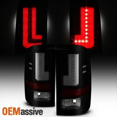 Se adapta a GMC Sierra 1500 SLT 2016-2018 Denali tubo LED luces traseras negras ahumadas Foto 1 de 4