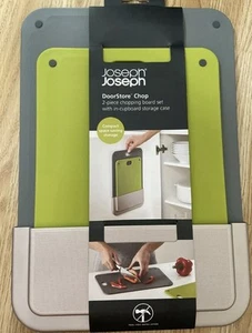 Joseph Joseph New Door Store 2 Piece Grey/Green Chopping Board Set RRP £28 - Picture 1 of 4