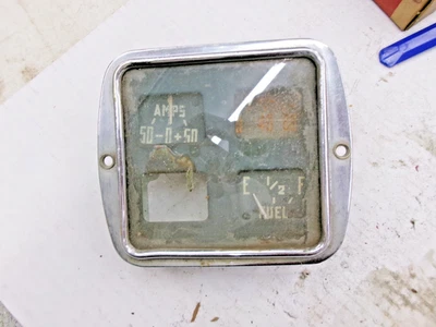 1951 1952 1953 Dodge Pickup Truck Dash Gauge Cluster Amp & Fuel - Image 1 of 3