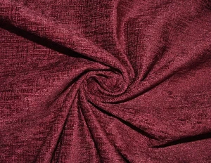 14 Metres Claret Flame Retardant Chenille Fabric - Upholstery And Cushion Use - Picture 1 of 5
