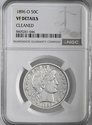 1896-O  50C BARBER SILVER HALF DOLLAR NGC VF DETAILS "CLEANED" #8405241-046 - Image 1 of 4