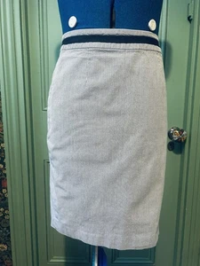 Classic Style Boden Navy / White Pinstripe Pencil Skirt Fully Lined - Size 6 P - Picture 1 of 11