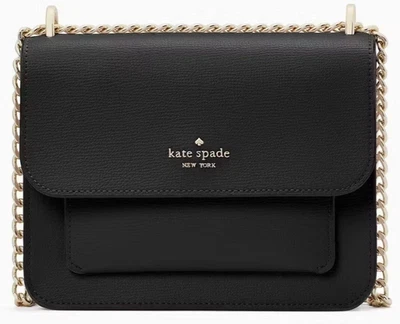KATE SPADE REMI FLAP CHAIN CROSSBODY BAG BLACK NWT - Image 1 of 4