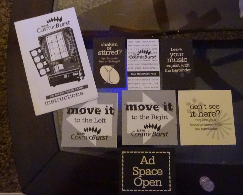 Tarjetas de portada NSM Jukebox Cosmic Burst e instrucciones para tarjetas CD. NOS Foto 1 de 1