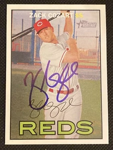 Zack Cozart Reds 2016 Signed Auto Autographed Topps Heritage Card #329 ~ COA - Picture 1 of 5