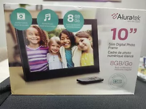 Aluratek Slim Digital Photo Frame 10” 8GB Built in Memory -Brand New! Never Open - Picture 1 of 6