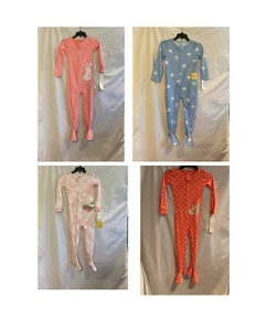 Carter's Girls Lightweight Footed Pajamas Applique Bunny, Sun, Whale, Squirrel - Picture 1 of 18