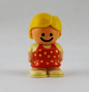 Vintage Tonka Mightys Little People Bandai Figure 2" Doll Red Polka Dot Dress - Picture 1 of 5