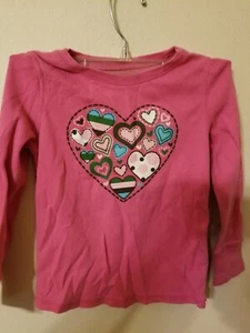 infant size 6 9 m 2 piece set pink embroidery hearts pants and long sleeve gap - Picture 1 of 12