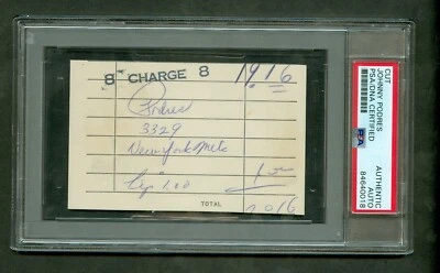 Johnny Podres Autographed Late 1960's Room Service Receipt PSA/DNA Encased - Image 1 of 2
