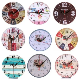 Wooden MDF Wall Clock Covered by Paper Desk Clock New Clock Living Room - Picture 1 of 15