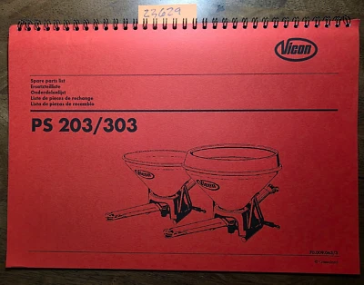 Vicon PS203 PS303 Series 75252 Spreader Parts Manual 70.009.063/3 - Image 1 of 4