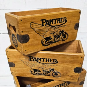 Panther Motorräder Vintage Box Holz klassisches Fahrrad Werbekiste - Bild 1 von 4