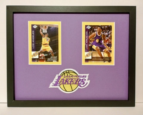 Kobe Bryant Los Angeles Lakers Display Framed 2 Cards NBA Basketball Plaque Cover