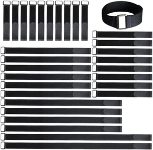 Confezione Bulk 30 Cinghie di Fissaggio Riutilizzabili Marca VELCRO con Fibbia Varietà NUOVE - Foto 1 di 6
