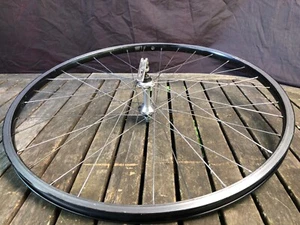 26 in Black Front Wheel MTB BMX Shimano Deore XT HB-M730 Hub Shrader Valve 880g - Picture 1 of 6