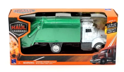 Long Haul Trucker Peterbilt Model 335 Garbage Trash Truck 1:43 Scale NewRay - Image 1 of 3