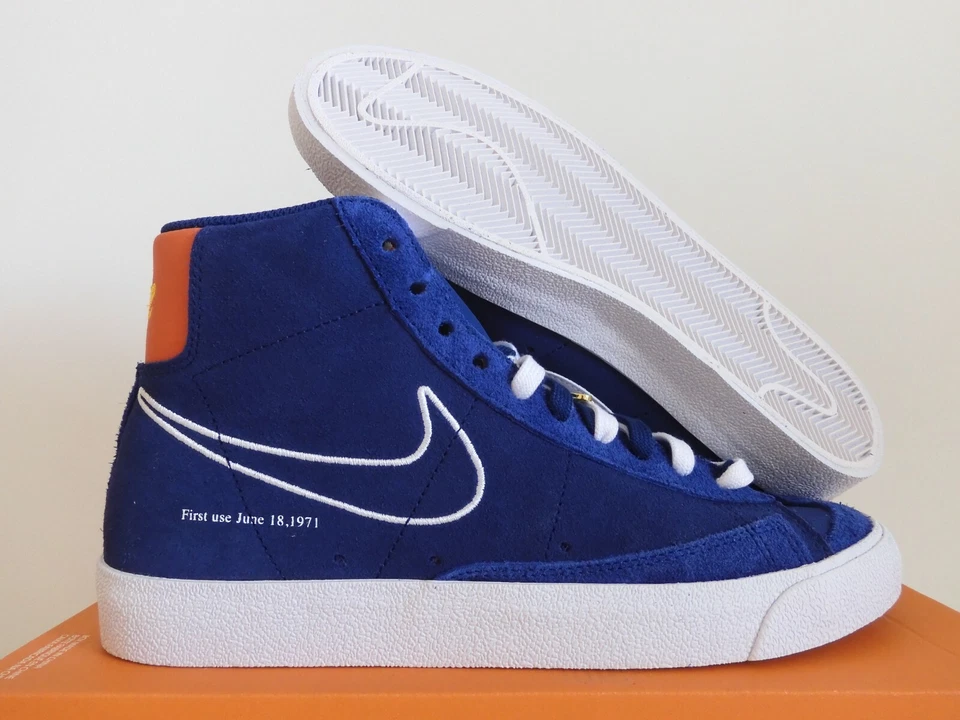 NIKE BLAZER MID '77 DEEP ROYAL BLUE-WHITE-ORANGE "FIRST USE" SZ 9 [DC3433-400] - Image 1 of 4