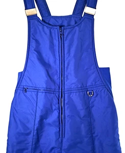 Cevas Snow Ski Overall Bib Pants Girls 12 Blue Zip Pockets Skiwear Jumpsuits - Picture 1 of 11