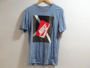 MENS NIKE : Top T TEE SHIRT Size MEDIUM BLUE WITH NIKE PRINT - Picture 1 of 2