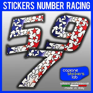 Adesivo Numero Moto Auto Racing STAR USA 5 cm - Imagen 1 de 12