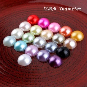 300pcs Resin Plastic Imitation Flatback Half Pearl Buttons Acrylic Pearl Beads - Picture 1 of 2