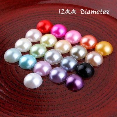 1000pcs Resin Plastic Imitation Flatback Half Pearl Buttons Acrylic Pearl Beads - Image 1 of 2
