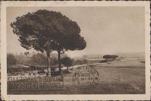 CArtolina Roma acquedotto Claudio timbro pubblicità sigaretto vg 1930 - Imagen 1 de 2