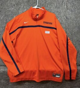 Syracuse Mens Jacket Swater 1/4 Zip Orange Nike Dri Fit Size L