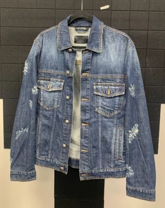 Philipp Plein Designer Denim Jacket – Blue – Logo Studded Back – Size L - Picture 1 of 9