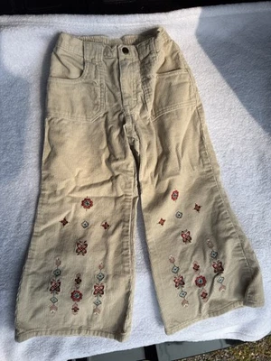 Pantalones de pana vintage OshKosh para niñas | Flores bordadas Y2K | Talla 4 niños Foto 1 de 4