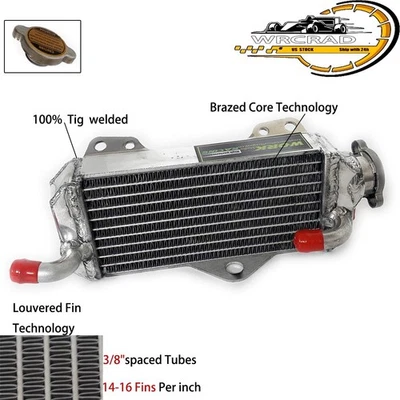 Aluminum Radiator For KAWASAKI KX65 KX 65 2000-2021 2001 2002 2003 2004 2005 06 - Image 1 of 4