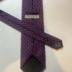 Tie Rack London Tie Purple/Red All Silk Classic - Picture 1 of 4