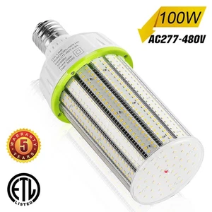 277-480V 100Watt LED Corn Cob Light Bulb Industrial Warehouse Highbay Lamp 6000K - Picture 1 of 10