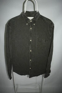 Our Legacy AW15 Button Down Shirt Dark Green Faded Linen Cotton Mens Size 50 L - Picture 1 of 11