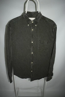 Our Legacy AW15 Button Down Shirt Dark Green Faded Linen Cotton Mens Size 50 L - Image 1 of 4