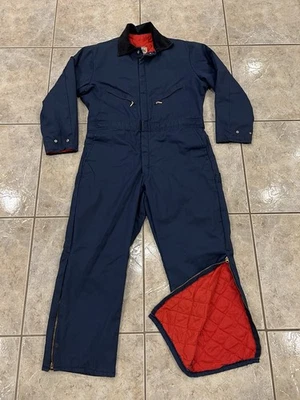 VTG XL 46-48 WALLS BLIZZARD PRUF Quilted Lined Insulated Winter Coveralls Twill - Image 1 of 4