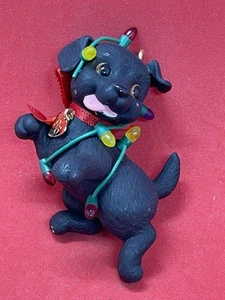 Vintage Hallmark Ornament Black Lab Puppy W/ Lights 1998 - Picture 1 of 4