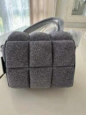 KATE SPADE СЕРЕБРЯНЫЙ ПУХЛЫЙ БЛЕСТЯЩИЙ BOXXY СУМКА ЧЕРЕЗ ПЛЕЧО НОВЫЙ С ЯРЛЫКАМИ - Изображение 1 из 4