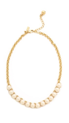 Collana Kate Spade bavaglino perla finta placcata in oro quadrati 143760