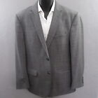 Jose A Bank Mens Sport Coat Size 42 R Gray Plaid 100% Wool Slim Fit Double