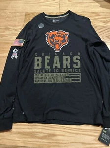Nike NFL Chicago Bears Black Salute To Service Long Sleeve Tee Sz M NKDT Men’s - Picture 1 of 9