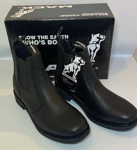 MACK BOOTS STATESMAN BLACK LEATHER SLIP ON MECHANIC BOOTS - SIZE 10.5 New - Picture 1 of 2