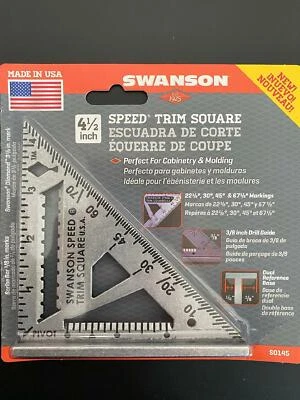 SWANSON 4 1/2 INCH SPEED TRIM SQUARE S0145 PERFECT FOR MOULDING USA! 01451 - Image 1 of 2