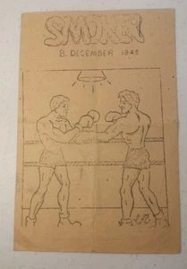 1945 WW2 USS Long Island Voyage Home Boxing Program "SMOKER" US Army Navy - Picture 1 of 6