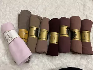 Lot Of 8 Womens Chiffon Scarf Plain Hijab Head Scarves Wraps Shawls Rectangular - Picture 1 of 8